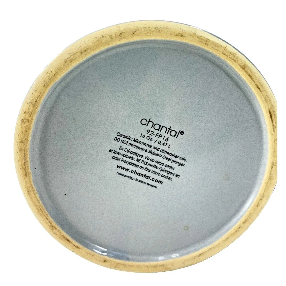 Chantal Gray Ombre Ceramic 16oz Coffee French Press Stainless Plunger